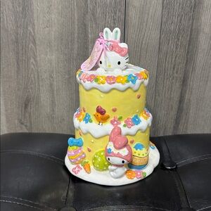 Blue Sky Clayworks Hello Kitty & My Melody Yellow Easter Cake Spring Ceramic